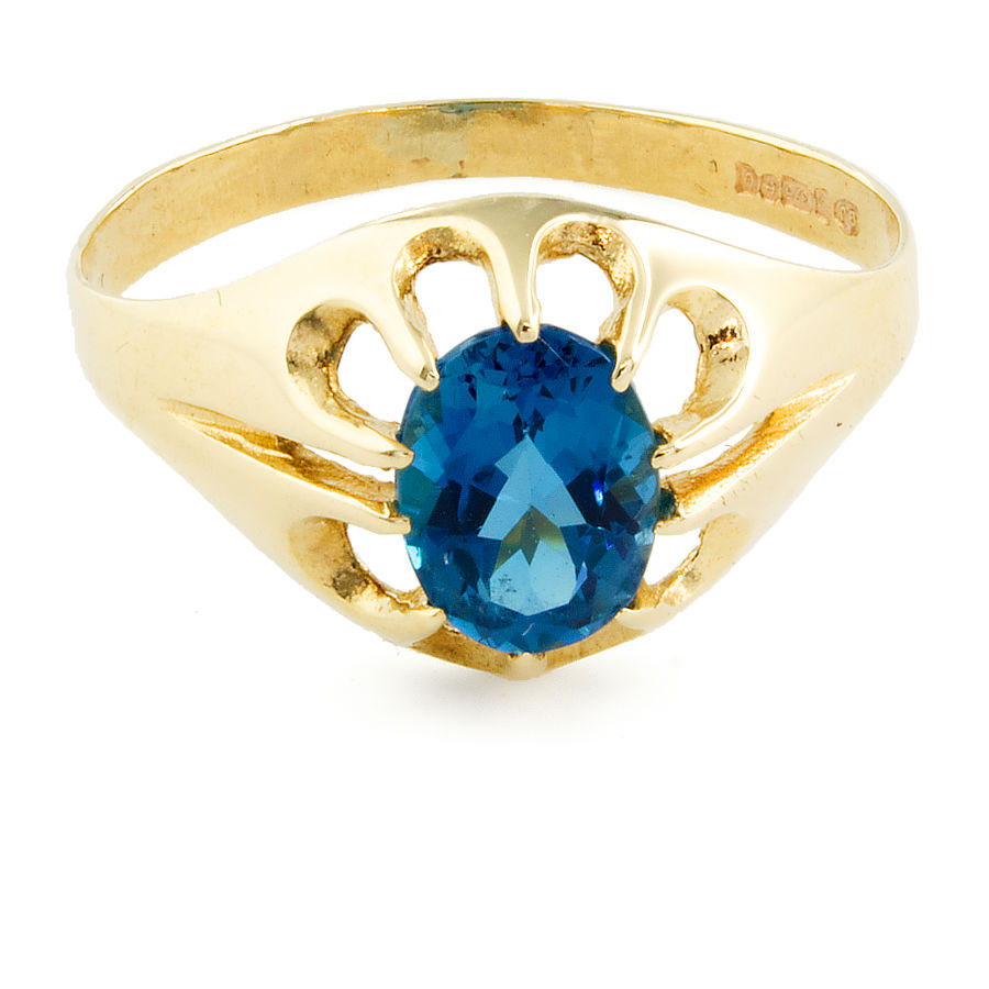 9ct gold Blue Topaz Ring size S